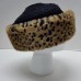  Betmar New York Black Hat Faux Fur Leopard Print Trim  One Size  eb-55632353